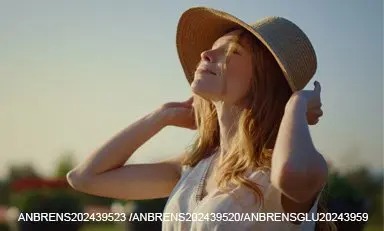 mulher sorrindo sob o sol