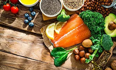 Diversos alimentos saudáveis